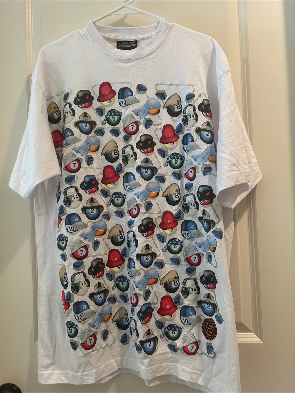 Cypher Double Sided Billiard Head Covering Fun Graphic T-Shirt shirt sleeves XL